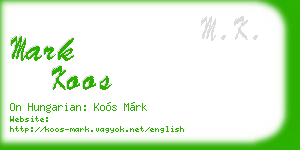 mark koos business card